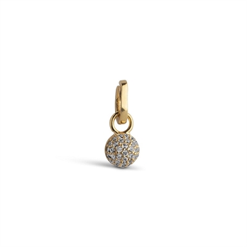 Enamel Disco Ball charm i forgyldt sølv - C019G